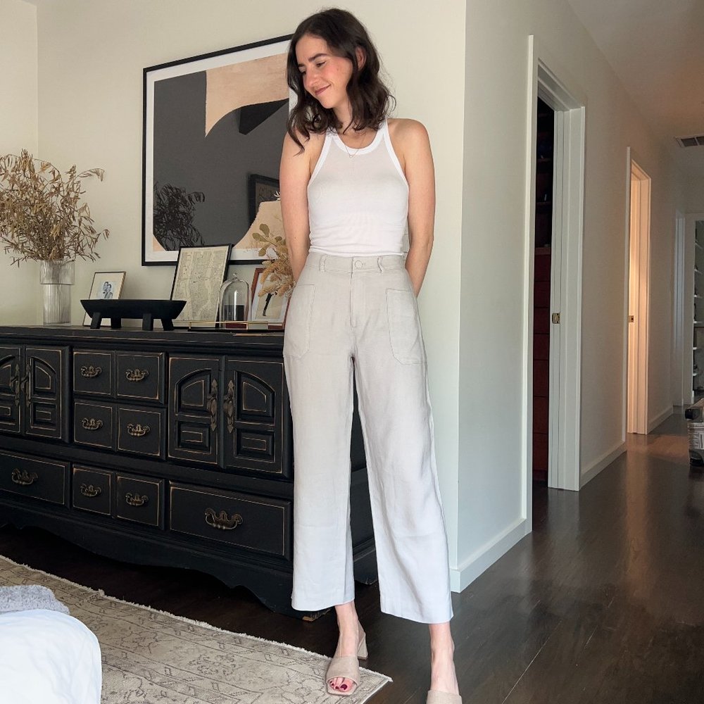 Club Monaco Linen Pale Blue Pants